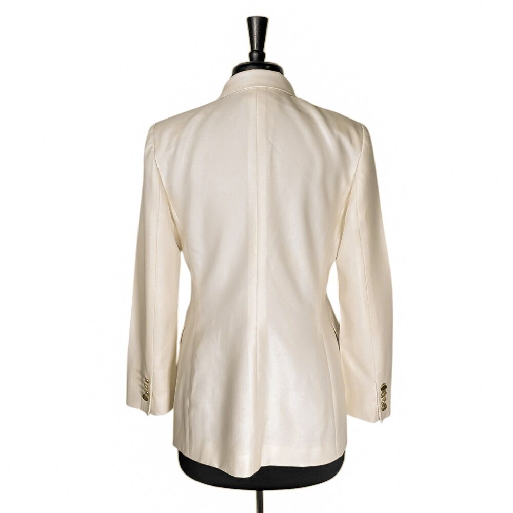 Ralph Lauren Purple Label Cashmere Blazer 10 Cream Double Breasted USA Silk - Picture 3 of 14